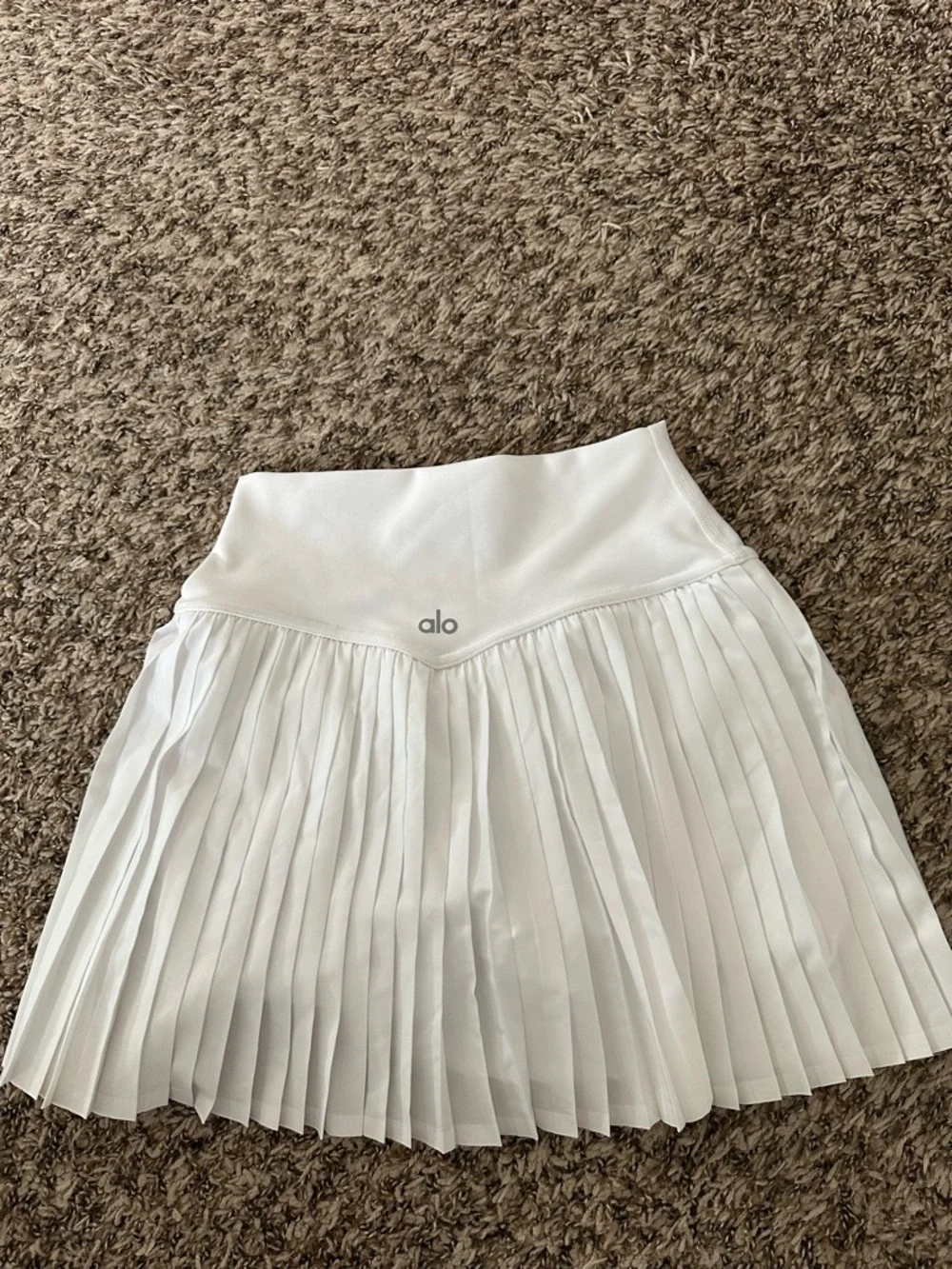ALO Yoga White Pleated Mini Skirt